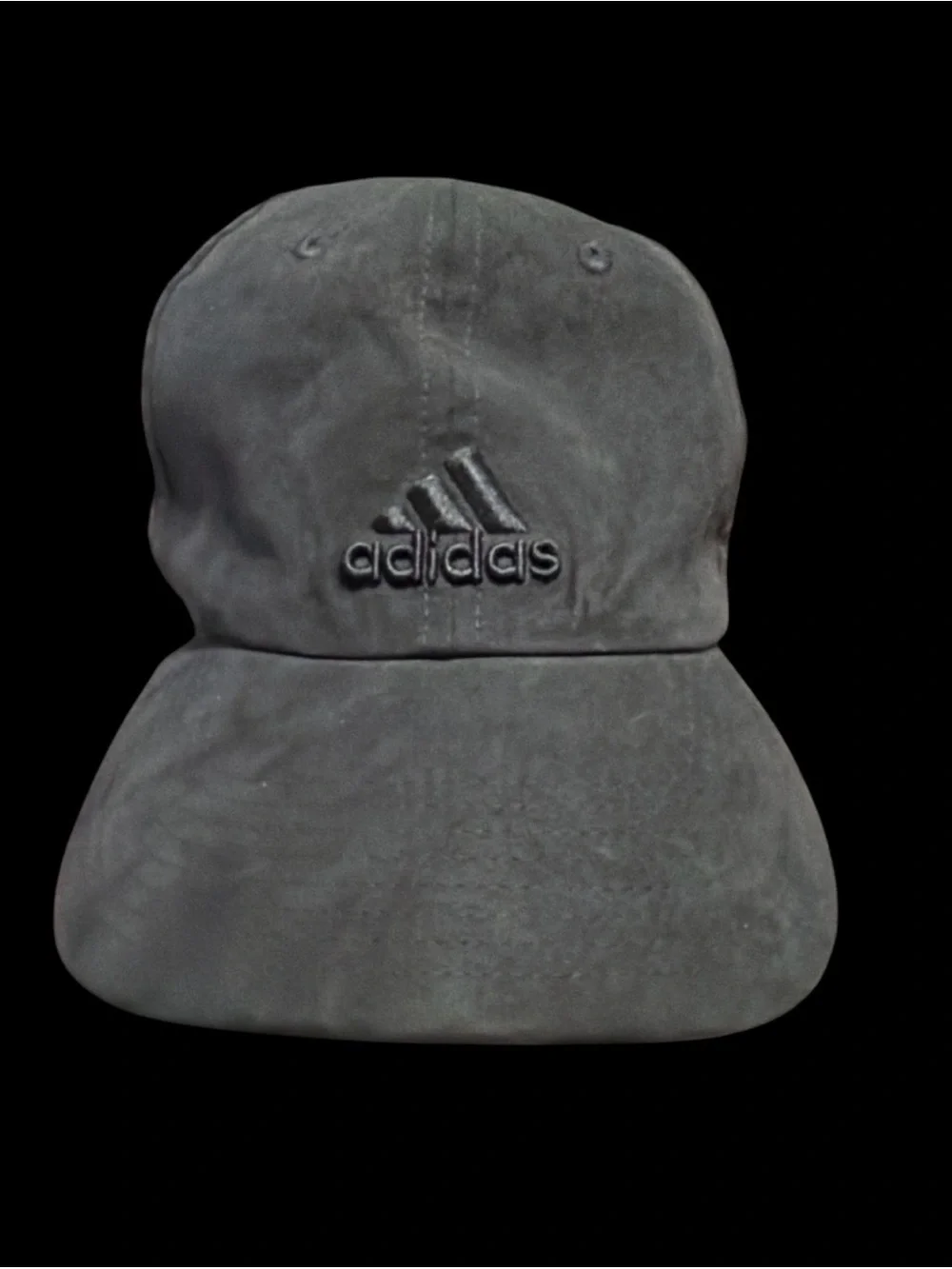 Adidas Saturday Plus Cap Dark Grey Faux Suede Climalite Hat Adjustable